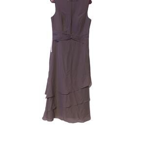 Lavetir A-Line Gathered Front NWT Bridesmaid Midi Mauve Dress Size 10